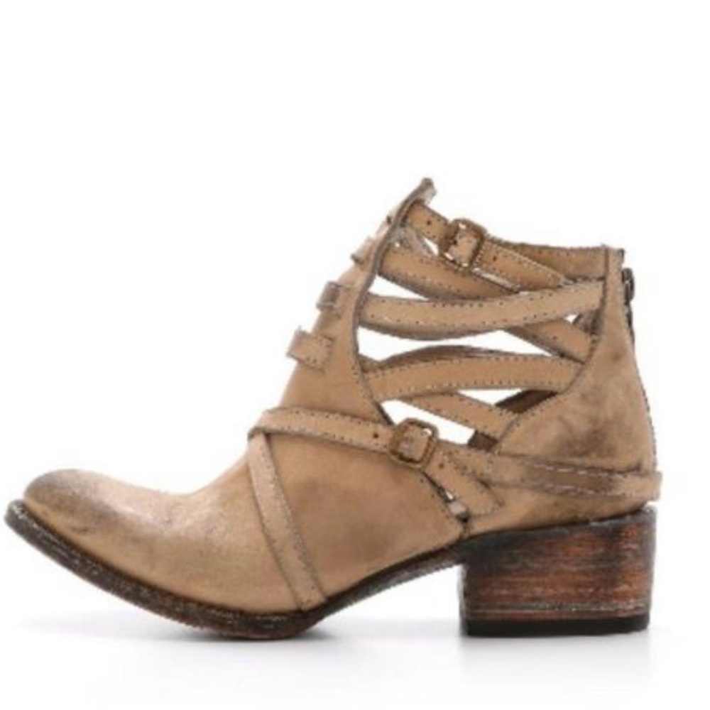 Freebird by Steven Strappy Stair Ankle Bootie Tan 6